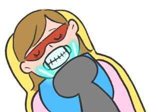 オフィスホワイトニングをする女性